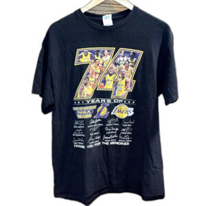 74 Years of Los Angeles Men's L Tshirt Lakers KOBE LEBRON SHAQ MAGIC